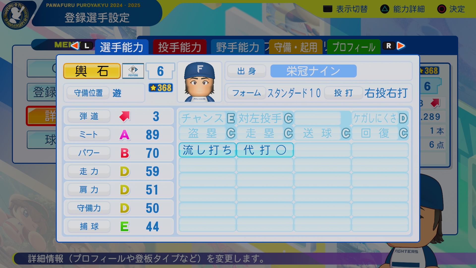 輿石　毅彦 能力