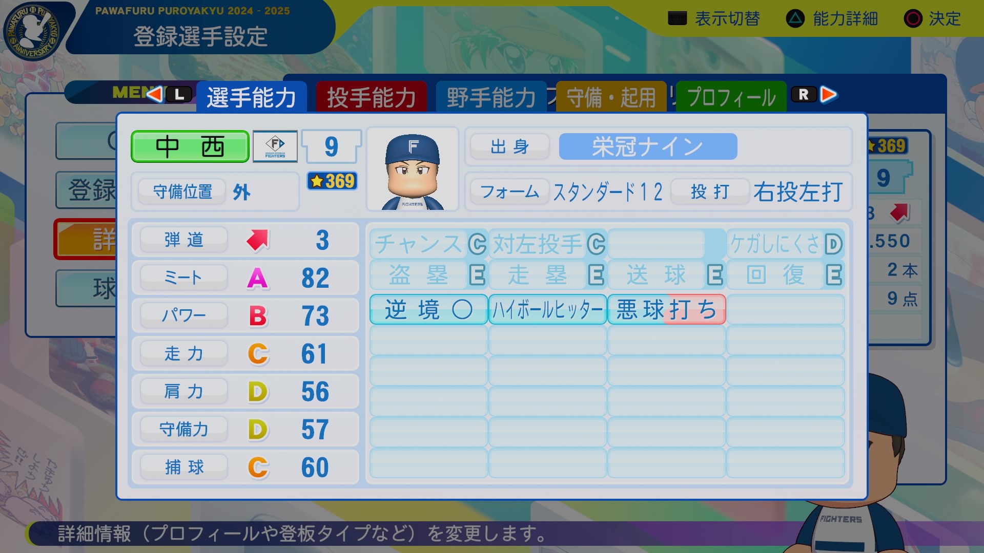 中西　孝司 能力